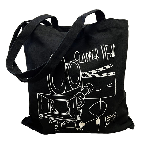 🎁 Filmsticks Clapper Head Tote Bag with Longer Carry Straps - Black (100% off)