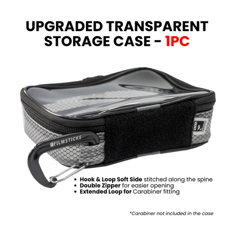 [UPGRADED] Filmsticks Single Transparent (TPU) Storage Case – Black