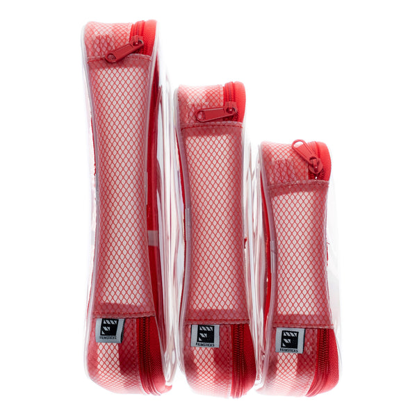 Filmsticks Set of Small, Medium and Large Thermoplastic Polyurethane(TPU) Transparent Cases – Red