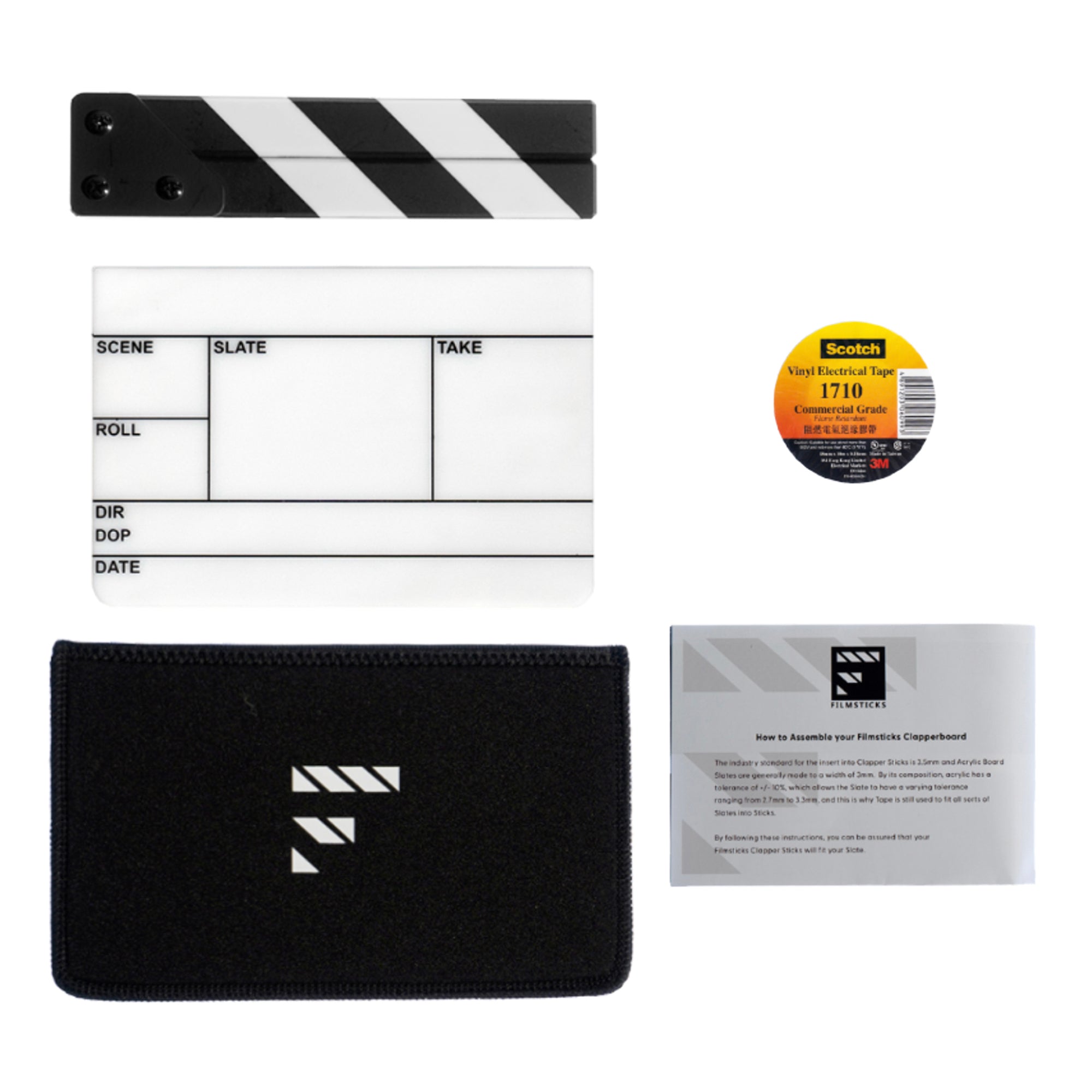 Filmsticks Clapperboards (UK/EU) - Premium Quality Clapperboard Kits