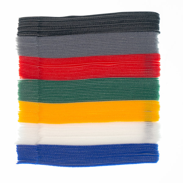 105 Reusable Hook and Loop Ties in 7 Colors 5.9 inches (15 cm)