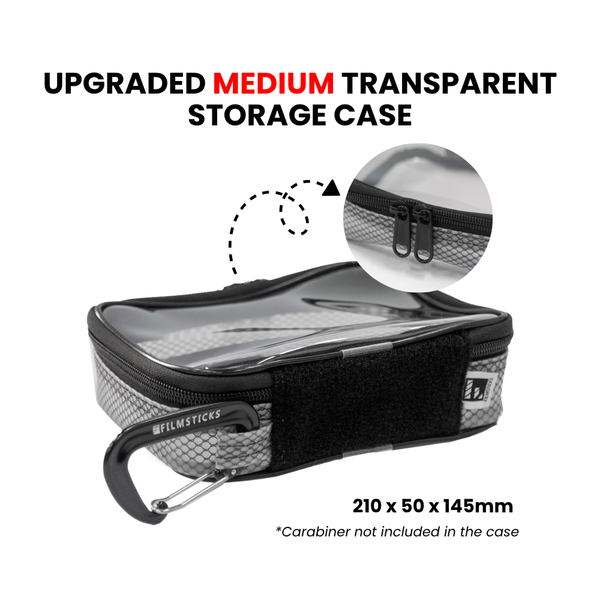 [UPGRADED] Filmsticks Single Transparent (TPU) Storage Case – Black