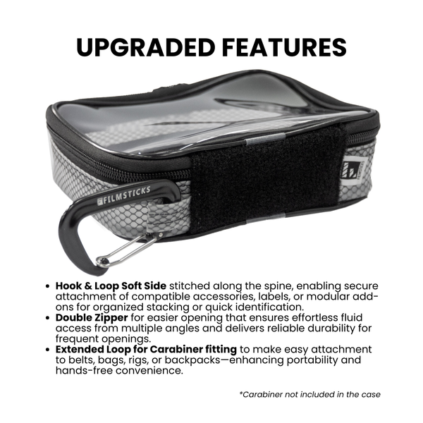 [UPGRADED] Filmsticks Set of Small, Medium and Large Transparent (TPU) Storage Cases – Black